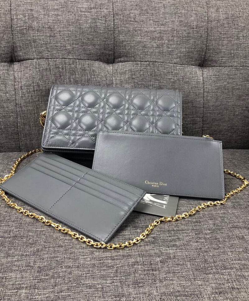Christian Dior Lady Dior Pouch Blue